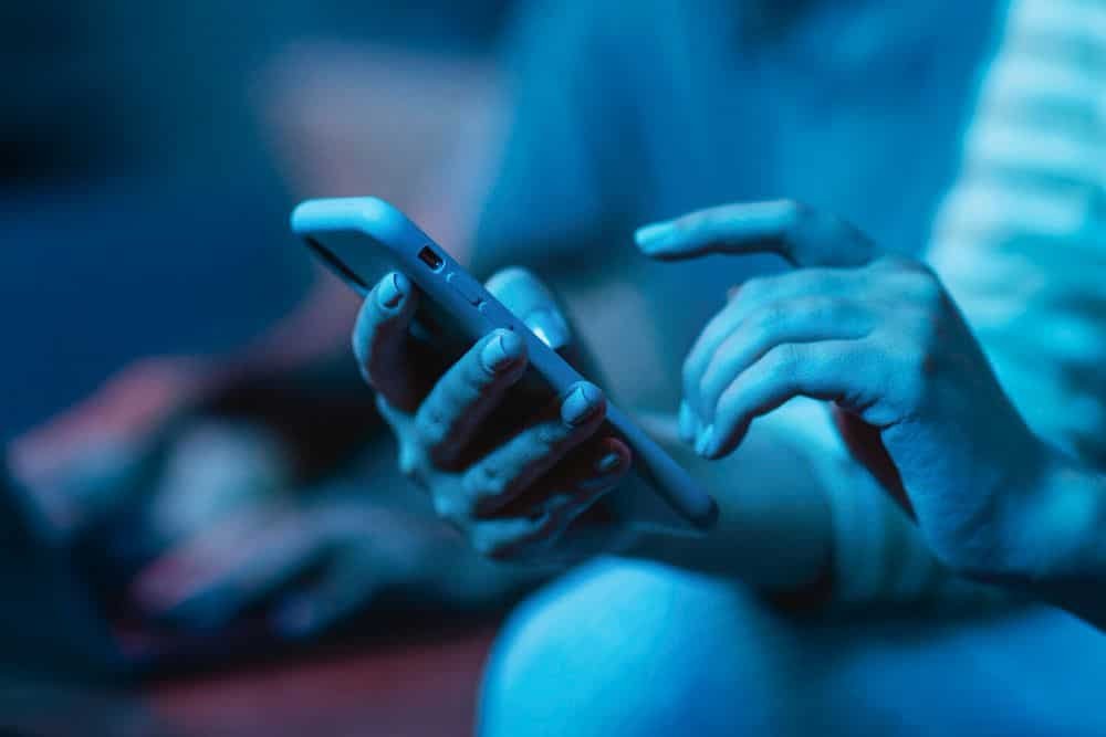 Women using phone